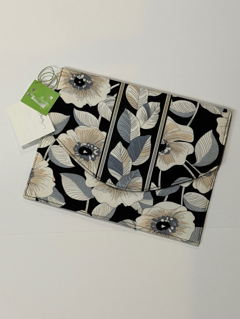 Vera Bradley Large Black Floral Camellia Folio Clutch